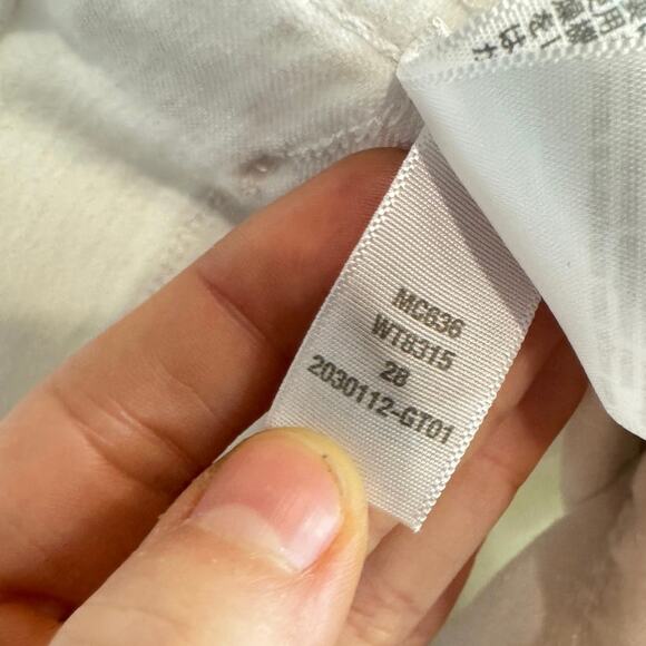 MADEWELL Stovepipe Jeans Pure White Size 28 High Rise Capsule Wardrobe Classic - Picture 9 of 12